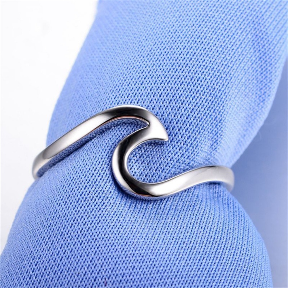 Wave Ring Ocean Rip Curl Silver Alloy Size 5.5 NWOT - Picture 5 of 7